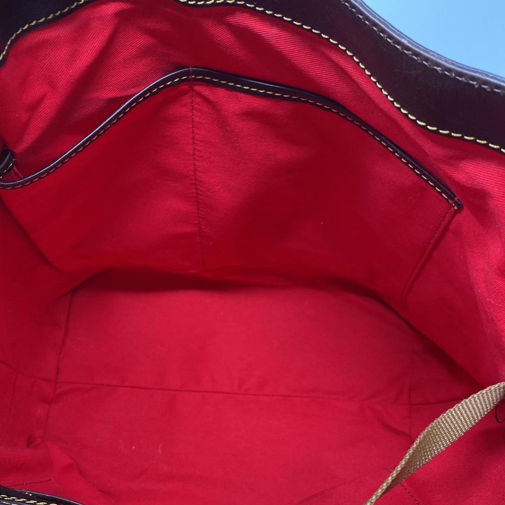 ❤️Dooney & Bourke Red Croc Embossed Leather Hobo Bag. - Picture 7 of 13
